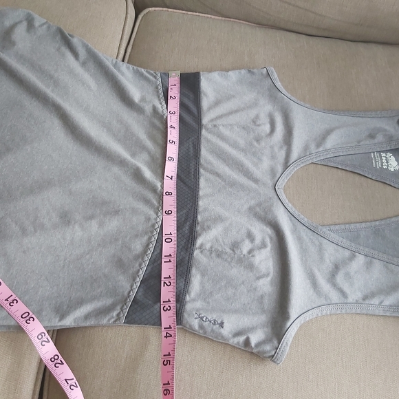 Roots tank top Medium gray workout long line exercise Sleeveless v neck - Picture 13 of 13